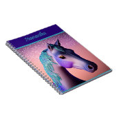 Magisches Pony in Lila und Aquamarin mit Individue Notizblock (Rechte Seite)