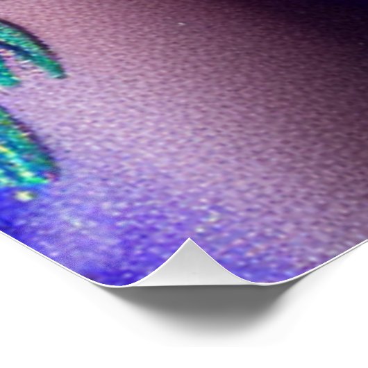 Magisches Pony in Lila und Aquamarin mit Individue Poster (Ecke)