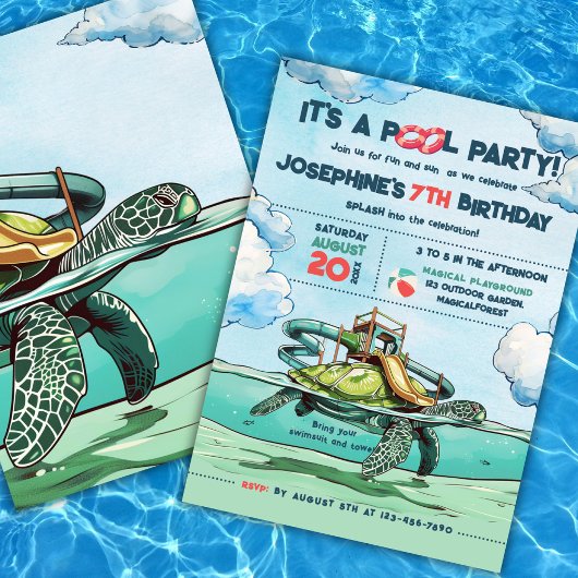 Magisches Pool-Party Einladung