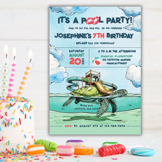 Magisches Pool-Party Einladung