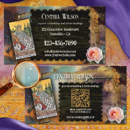 Magisches Psychisches Tarot Reader QR Code Foto Visitenkarte