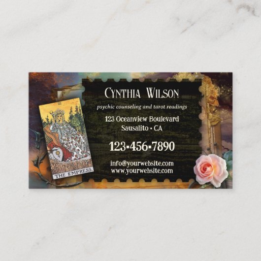 Magisches Psychisches Tarot Reader QR Code Foto Visitenkarte (Vorderseite)