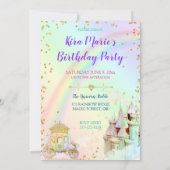 Magisches Rainbow-Prinzessin-Burgfriedhof Einladung (Rückseite)