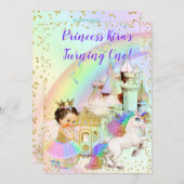 Magisches Rainbow-Prinzessin-Burgfriedhof Einladung (Vorne/Hinten)