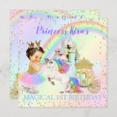 Magisches Rainbow-Prinzessin-Burgfriedhof Einladung (Vorne/Hinten)