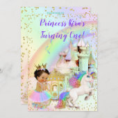 Magisches Rainbow-Prinzessin-Burgfriedhof Einladung (Vorne/Hinten)