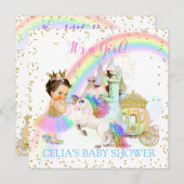 Magisches Rainbow-Prinzessin-Burgfriedhof Einladung (Vorne/Hinten)