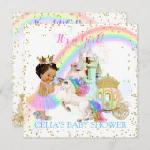 Magisches Rainbow-Prinzessin-Burgfriedhof Einladung (Vorne/Hinten)