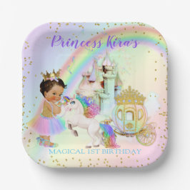 Magisches Rainbow-Prinzessin-Burgfriedhof Pappteller
