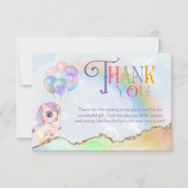Magisches Rainbow Unicorn Dankeskarte