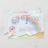Magisches Rainbow Unicorn Dankeskarte (Vorne/Hinten)
