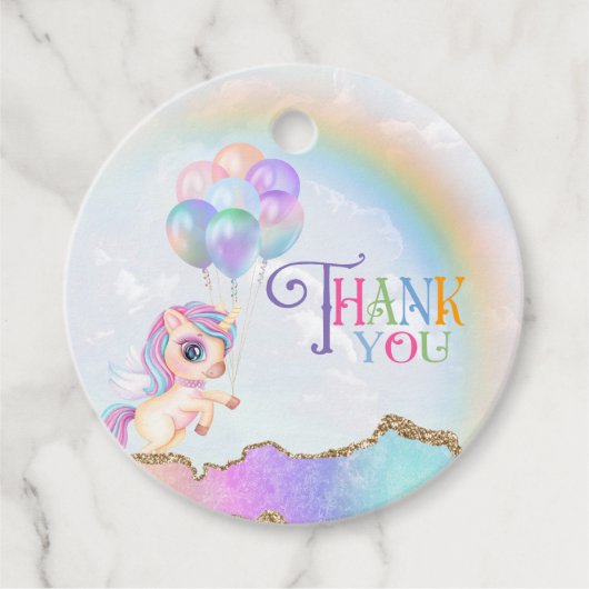 Magisches Rainbow Unicorn Geschenkanhänger (Vorderseite)