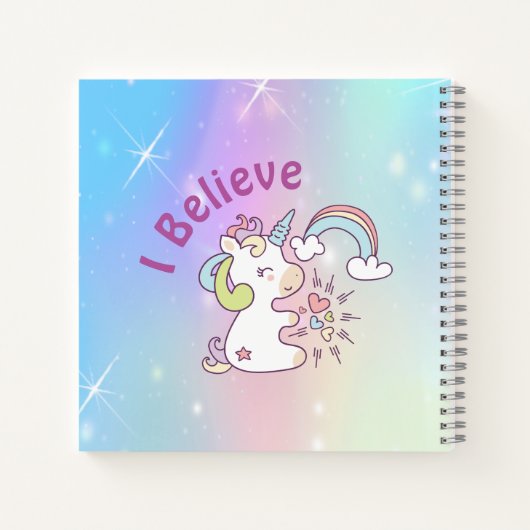Magisches Rainbow Unicorn SpiralNotebook Notizblock (Rückseite)