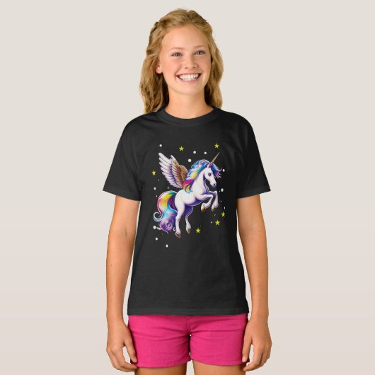 Magisches Rainbow Unicorn T-Shirt (Vorne ganz)