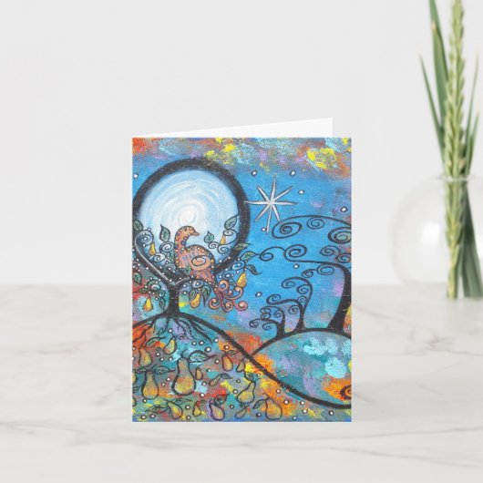 Magisches Rebhuhn in einer Feiertagskarte (Vorderseite)