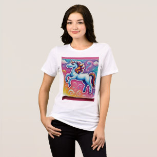 Magisches Regenbogen-Einhorn-Aufkleber – Farbige F Tri-Blend Shirt