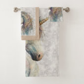 magisches Regenbogen-Einhorn Badhandtuch Set (Insitu)
