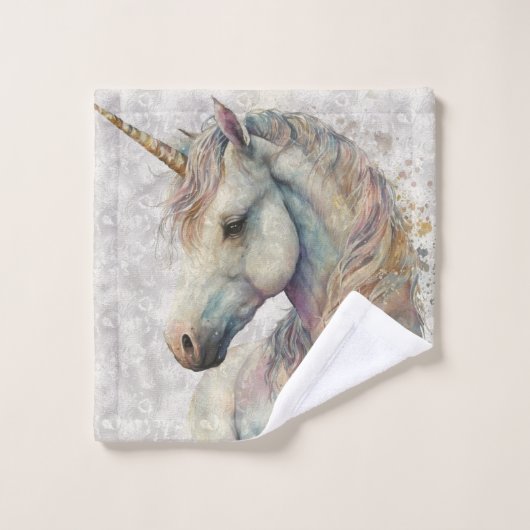 magisches Regenbogen-Einhorn Badhandtuch Set (Waschlappen)