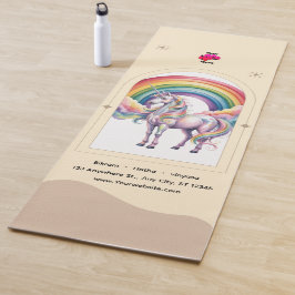 Magisches Regenbogen-Einhorn Name & Logo Personali Yogamatte