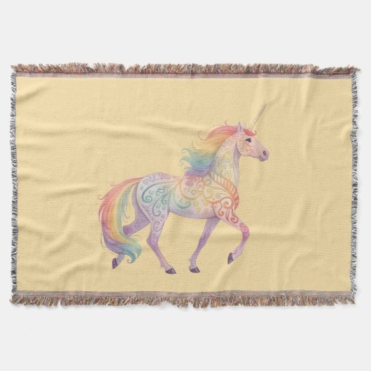 Magisches Regenbogen-Einhorn Personalisiert Decke (Vorderseite)