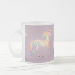 Magisches Regenbogen-Einhorn Personalisiert  Mattglastasse