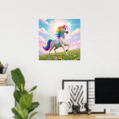 Magisches Regenbogen-Einhorn Poster (Heimbüro)