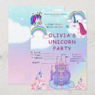 Magisches Regenbogen-Party-Design für Kinderfeiern Einladung