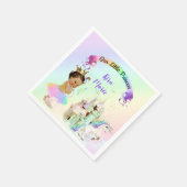 Magisches Regenbogen Prinzessin Burg Unicorn Serviette (Ecke)