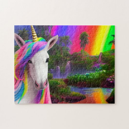 Magisches Regenbogen Unicorn Land Jigsaw Puzzle (Horizontal)
