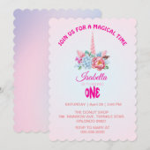 Magisches Regenbogengradienten 1. Party Einladung (Vorne/Hinten)