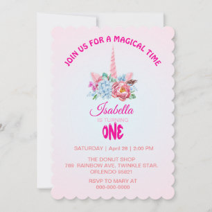 Magisches Regenbogengradienten 1. Party Einladung