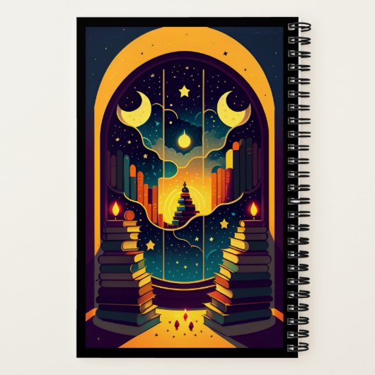 Magisches Reich der Bücher für ein benutzerdefinie (Rückseite)