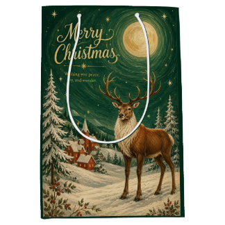 Magisches Rentier-Wintermondlicht Mittlere Geschenktüte