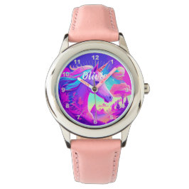 Magisches Rosa Einhorn Armbanduhr
