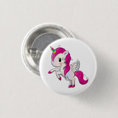 Magisches Rosa Einhorn Button (Vorne & Hinten)