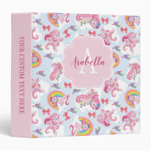Magisches Rosa Einhorn Girly Rainbow Monogramm