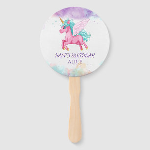 Magisches Rosa Einhorn Regenbogen Geburtstag Fächer