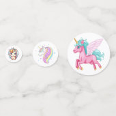 Magisches Rosa Einhorn Regenbogen Geburtstag Konfetti (Vorderseiten)