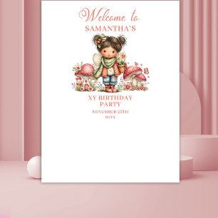 Magisches Rosa Feen 8. Geburtstagsbanner Wandteppich