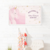 Magisches Rosa Gold Einhorn Geburtstag Banner (Insitu)
