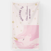 Magisches Rosa Gold Einhorn Geburtstag Banner (Vertikal)