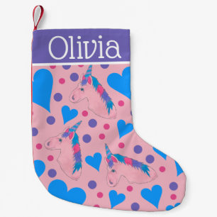 Magisches rosa Lila Einhorn Kleiner Weihnachtsstrumpf