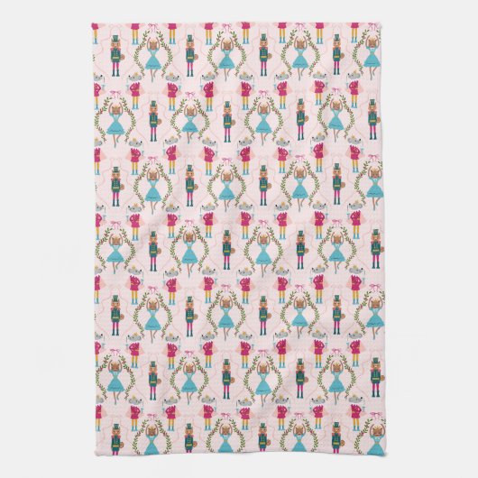 Magisches, rosa Muster Geschirrtuch (Vertikal)