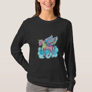 Magisches rosa Pegasus mit Flügeln Einhorn T-Shirt