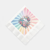 Magisches Rosa und Gold Einhorn und Blume Serviette (Ecke)