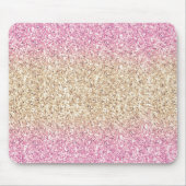 Magisches Rosa und Gold Glitzer Ombre Mousepad (Vorne)
