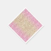 Magisches Rosa und Gold Glitzer Ombre Serviette (Ecke)