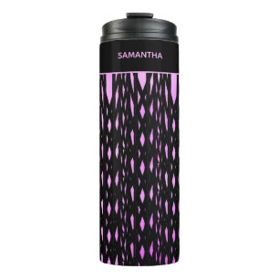 Magisches rosa, weißes und schwarzes Muster Thermosbecher