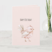 Magisches Rosarotes Vogel Geburtstag Karte (Vorderseite)