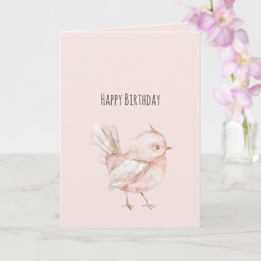 Magisches Rosarotes Vogel Geburtstag Karte (Orchidee)